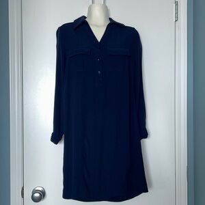 Precis Navy Blue Long Sleeve Utility Dress